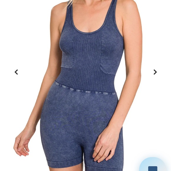 Zenana Sports Romper in Bright Neon Orange S/M - Picture 6 of 7